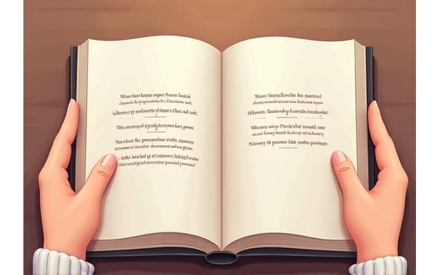 Open large print book showing clear, spacious text on a page, contrasting with normal print text beside it.