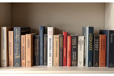 A diverse collection of classic and contemporary fiction novels, some with large print indicators, arranged on a bookshelf.
