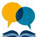 Speech bubble icon next to an open book, symbolizing live chat for quick questions and immediate customer service.