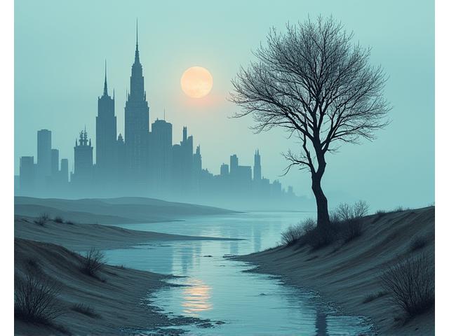 A dramatic book cover depicting a flooded city or a dystopic future, representing climate change fiction.
