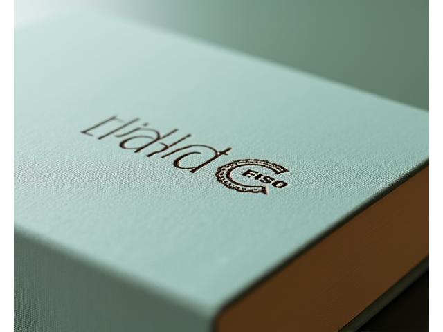 Close-up of a book cover with an FSC certified logo, showcasing quality paper texture and an earthy color palette.