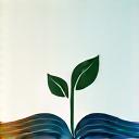 An abstract graphic representing growth, like a rising bar chart or a blooming plant, with positive numbers.