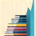 A graphic icon showing an upward trend line on a graph alongside books, symbolizing growth in readership.